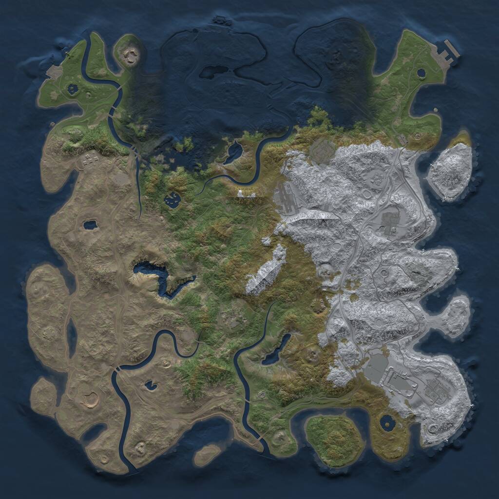 Rust Map: Procedural Map, Size: 4750, Seed: 996867041, 17 Monuments