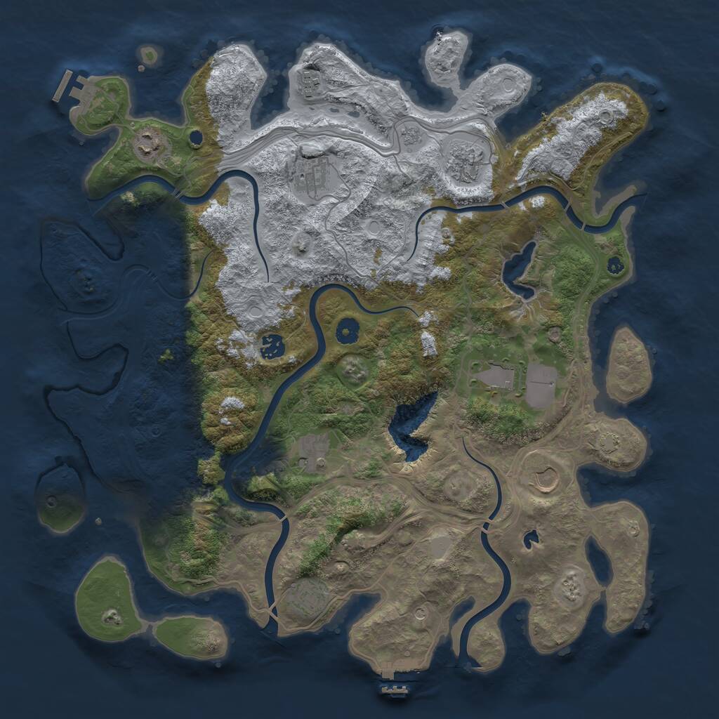 Rust Map: Procedural Map, Size: 4250, Seed: 406184824, 15 Monuments