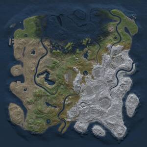 Thumbnail Rust Map: Procedural Map, Size: 4500, Seed: 2125209480, 17 Monuments