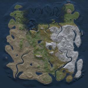 Thumbnail Rust Map: Procedural Map, Size: 4500, Seed: 2032122328, 16 Monuments