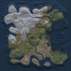 Thumbnail Rust Map: Procedural Map, Size: 3750, Seed: 594418687, 15 Monuments