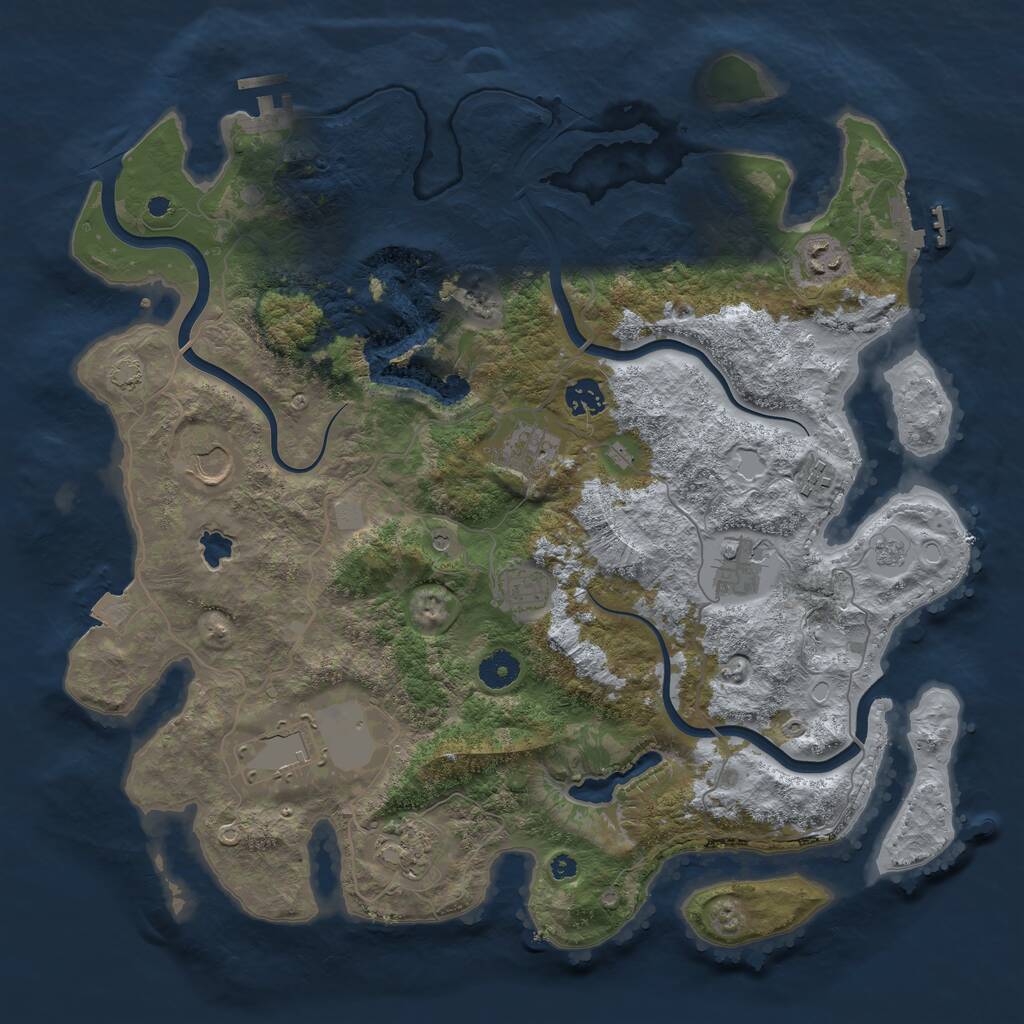 Rust Map: Procedural Map, Size: 4000, Seed: 2092640026, 15 Monuments