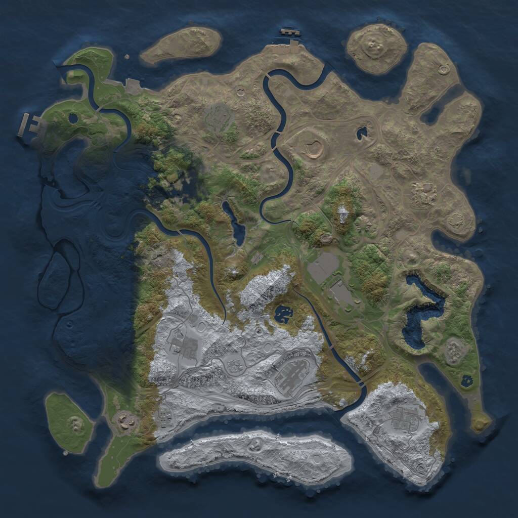 Rust Map: Procedural Map, Size: 4300, Seed: 195755959, 17 Monuments
