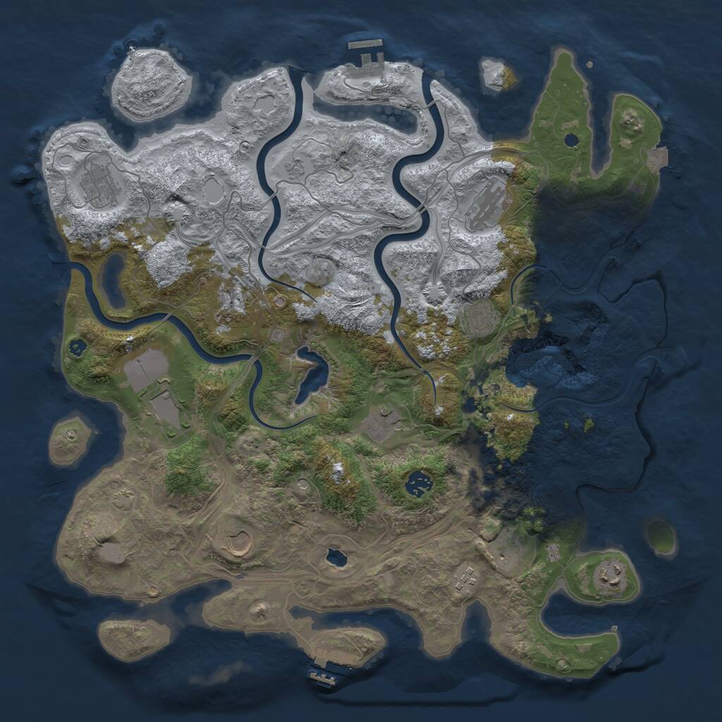 Rust Map: Procedural Map, Size: 4250, Seed: 35816650, 17 Monuments