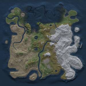 Thumbnail Rust Map: Procedural Map, Size: 3750, Seed: 18324395, 14 Monuments