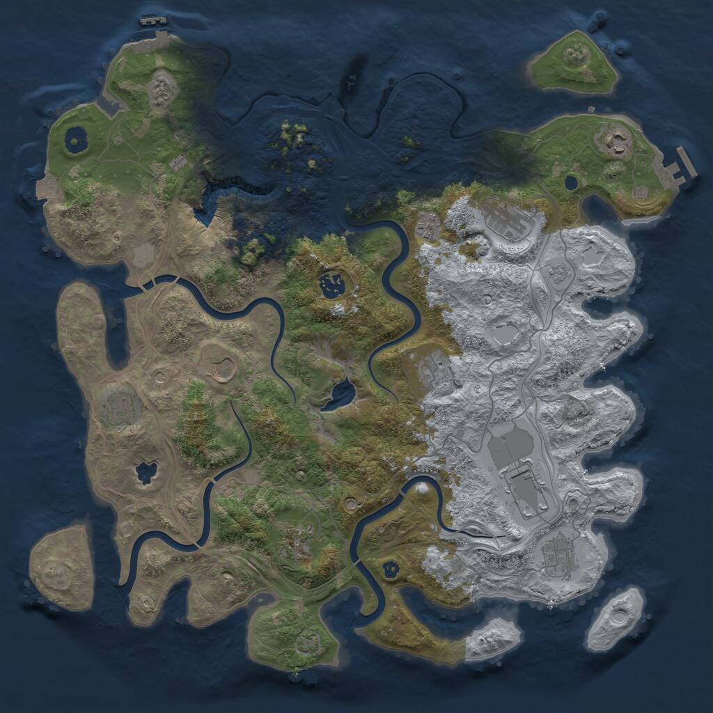 Rust Map: Procedural Map, Size: 4250, Seed: 1173490797, 16 Monuments