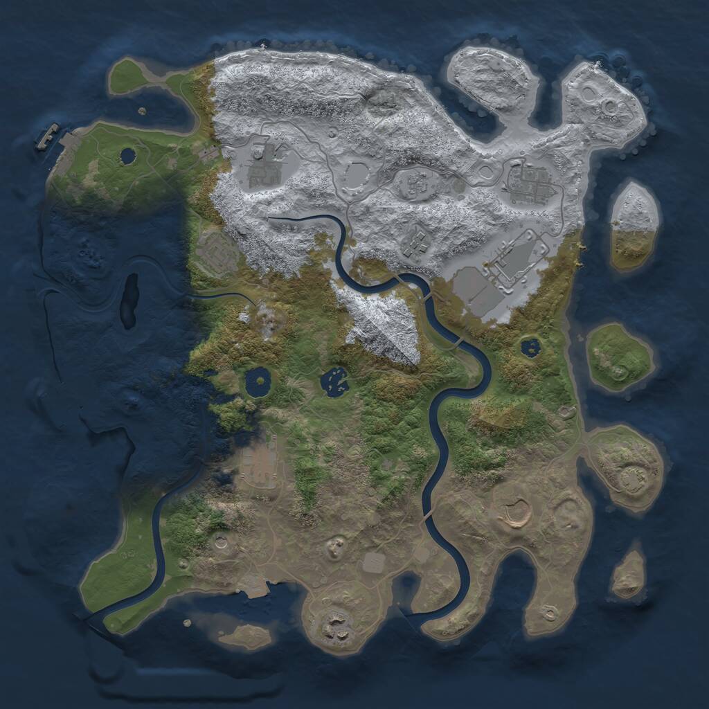 Rust Map: Procedural Map, Size: 3700, Seed: 25864831, 15 Monuments