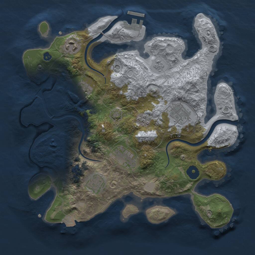 Rust Map: Procedural Map, Size: 3000, Seed: 68515, 11 Monuments