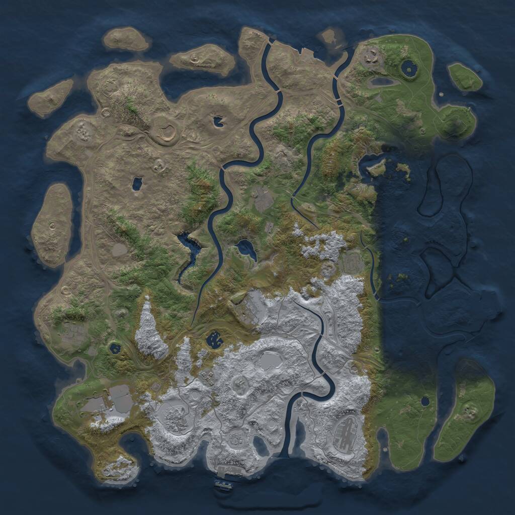 Rust Map: Procedural Map, Size: 4800, Seed: 52743, 17 Monuments