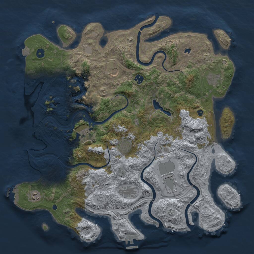 Rust Map: Procedural Map, Size: 4250, Seed: 4092025, 15 Monuments
