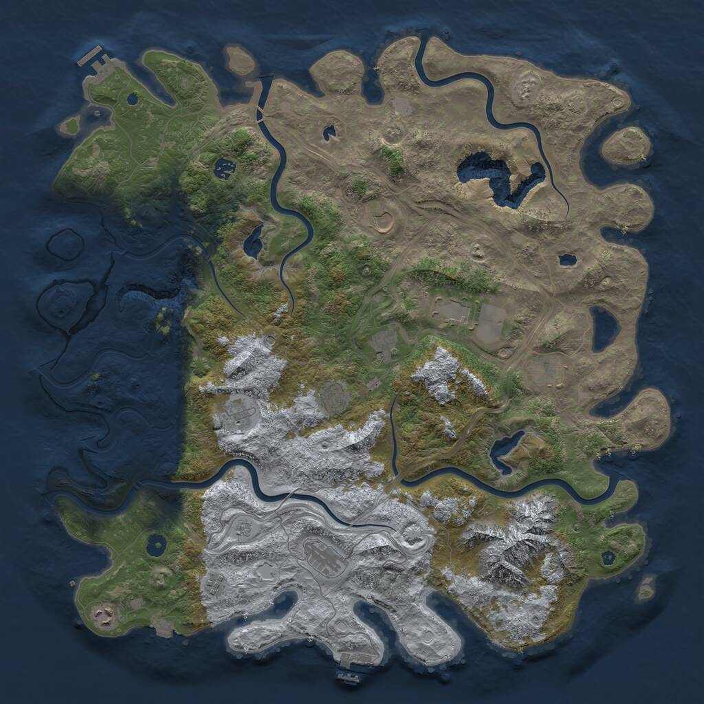 Rust Map: Procedural Map, Size: 5000, Seed: 1560900015, 16 Monuments