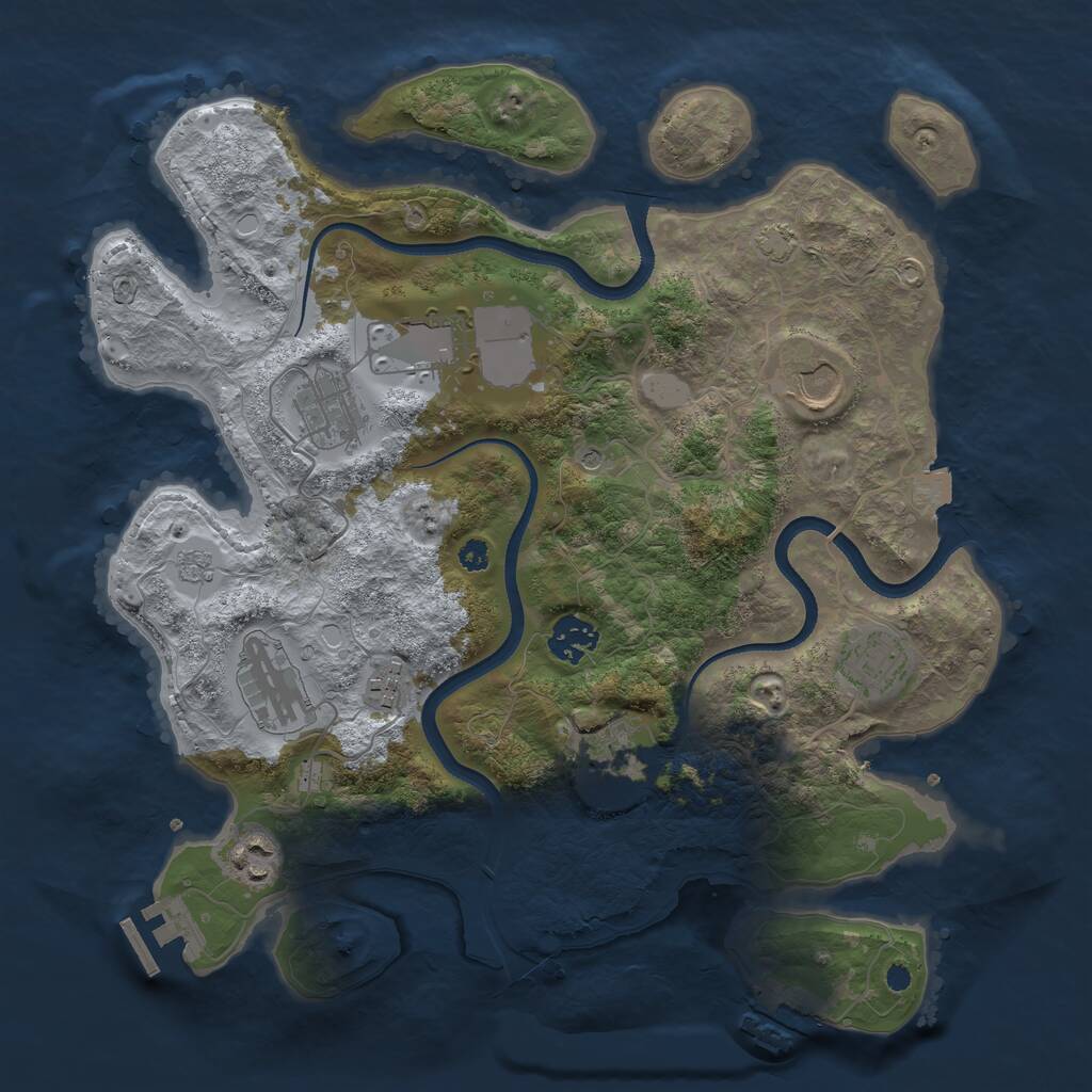 Rust Map: Procedural Map, Size: 3500, Seed: 95507042, 15 Monuments