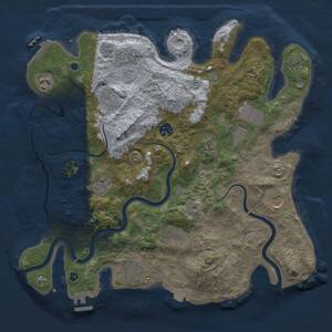 Thumbnail Rust Map: Procedural Map, Size: 3750, Seed: 1356849367, 16 Monuments