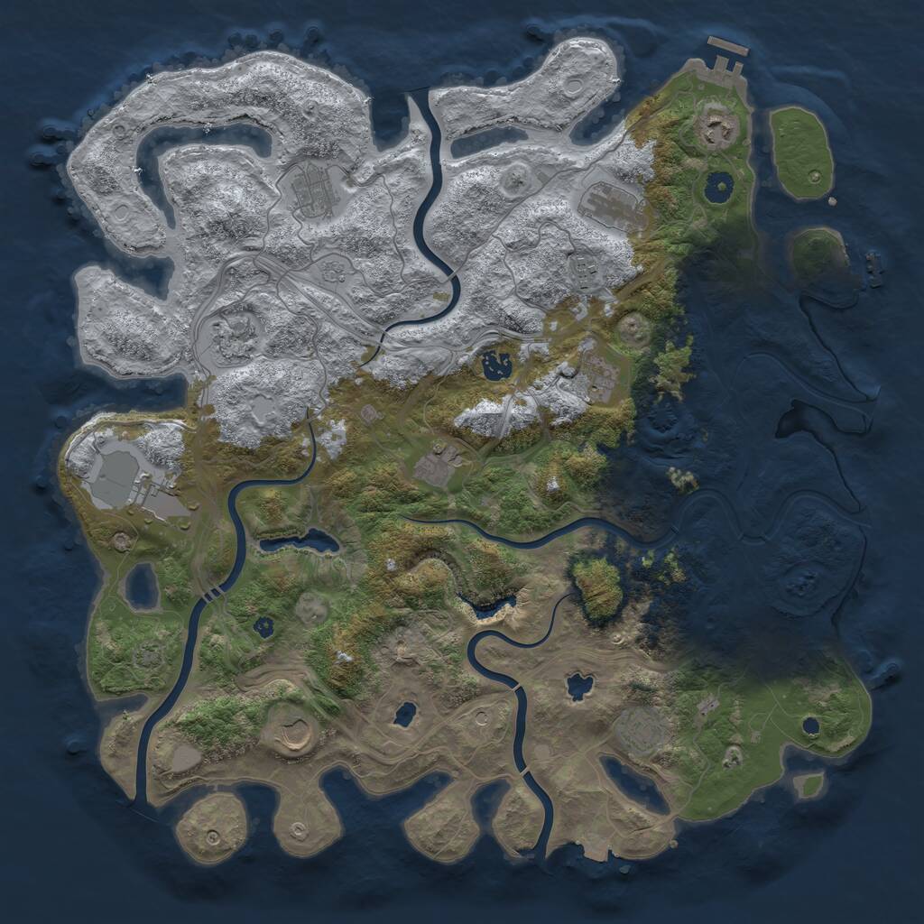 Rust Map: Procedural Map, Size: 4500, Seed: 472482322, 17 Monuments