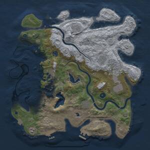 Thumbnail Rust Map: Procedural Map, Size: 4000, Seed: 74653247, 14 Monuments