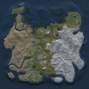 Thumbnail Rust Map: Procedural Map, Size: 3700, Seed: 675946021, 16 Monuments