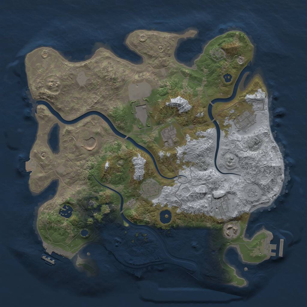 Rust Map: Procedural Map, Size: 3500, Seed: 695611497, 15 Monuments
