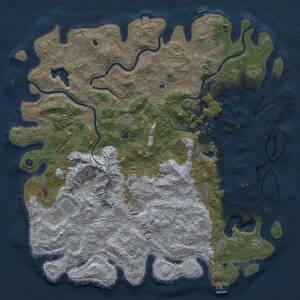Thumbnail Rust Map: Procedural Map, Size: 6000, Seed: 1966673581, 17 Monuments