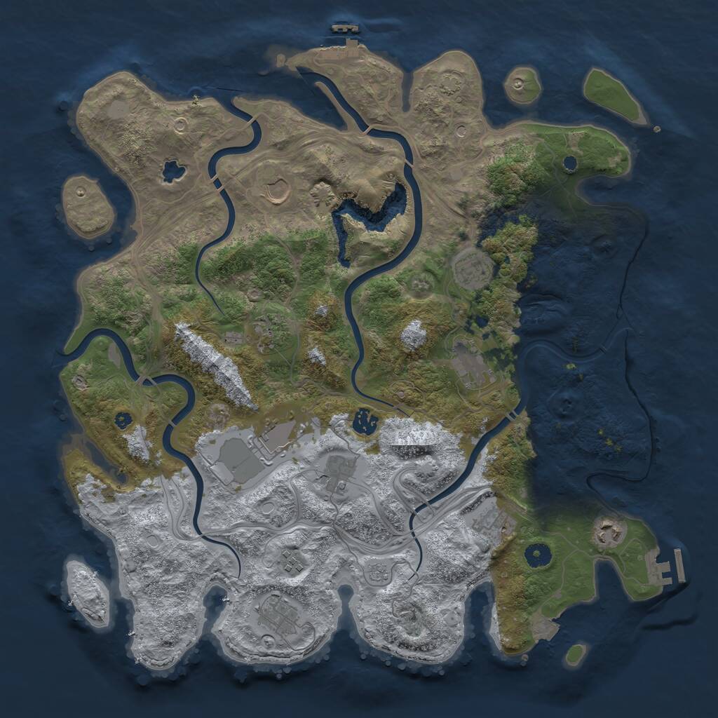 Rust Map: Procedural Map, Size: 4250, Seed: 1008601433, 17 Monuments