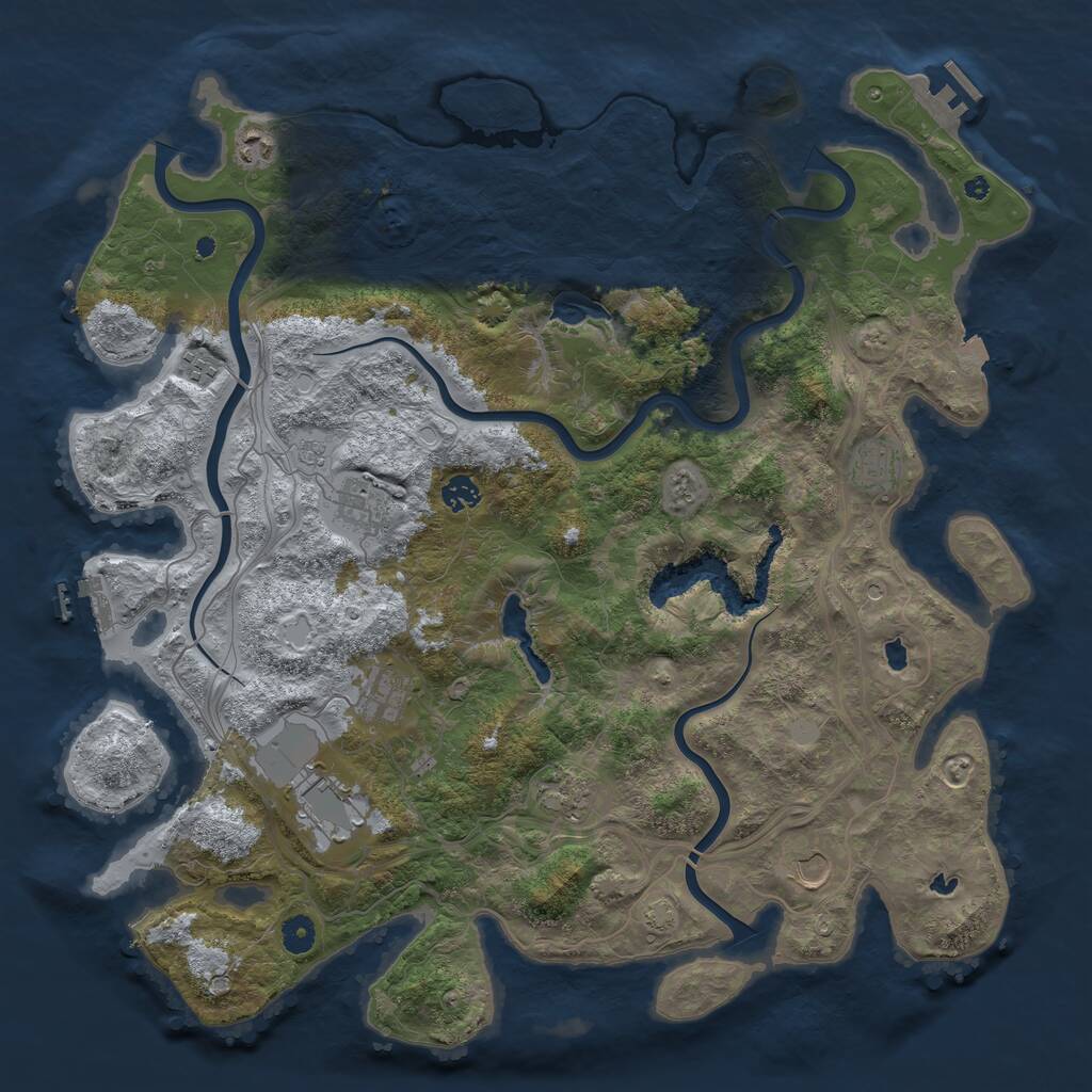 Rust Map: Procedural Map, Size: 4500, Seed: 625058720, 15 Monuments