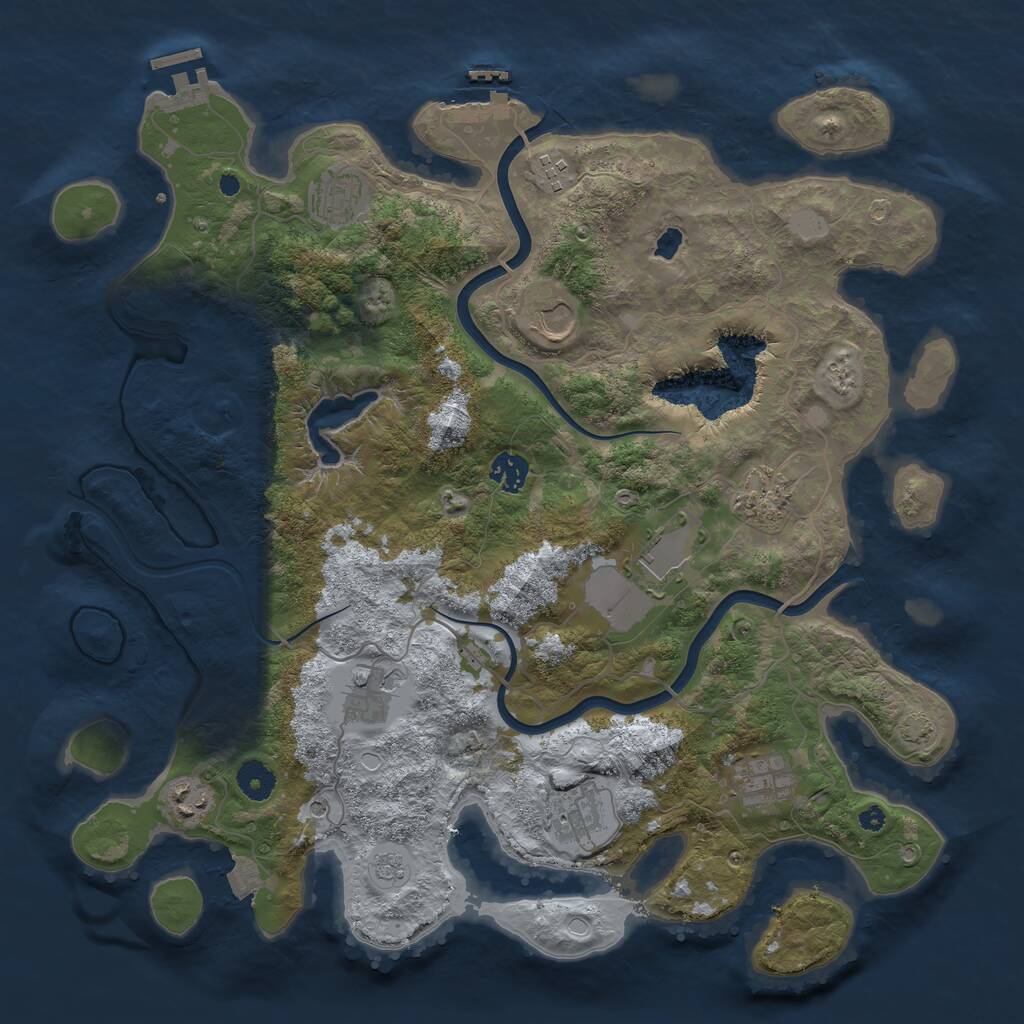 Rust Map: Procedural Map, Size: 4000, Seed: 2060026674, 16 Monuments