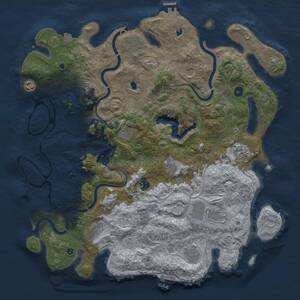 Thumbnail Rust Map: Procedural Map, Size: 4500, Seed: 938779000, 17 Monuments