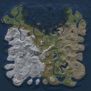 Thumbnail Rust Map: Procedural Map, Size: 5000, Seed: 36724857, 17 Monuments