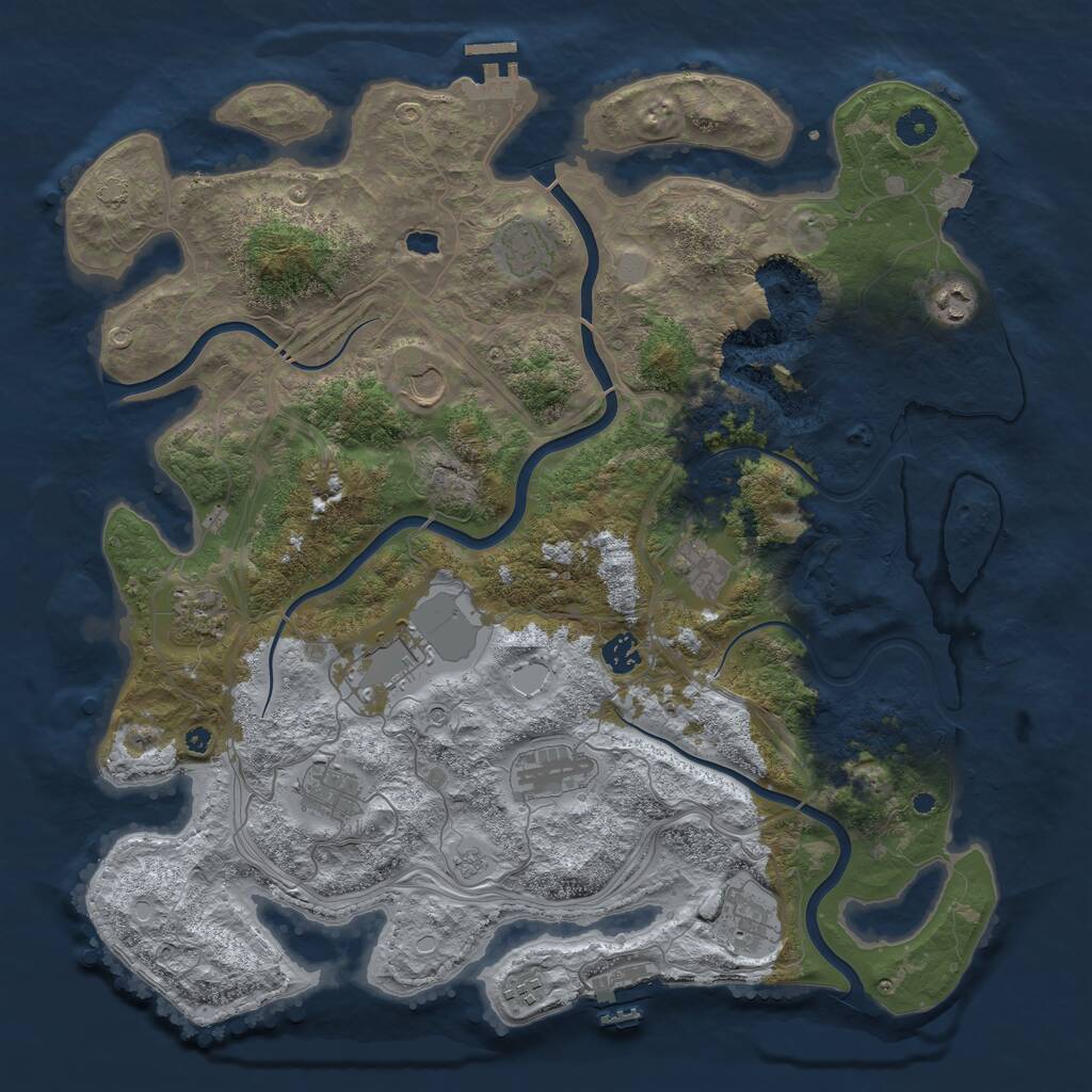 Rust Map: Procedural Map, Size: 4250, Seed: 1181694139, 17 Monuments