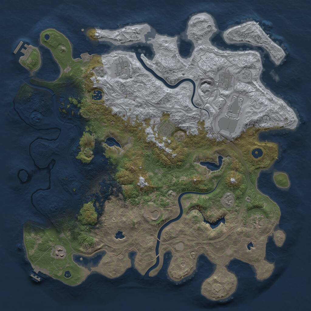 Rust Map: Procedural Map, Size: 4500, Seed: 1040141966, 15 Monuments