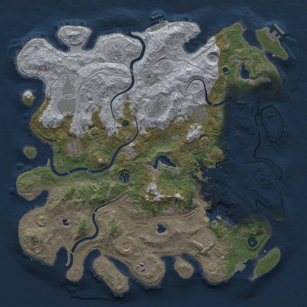 Rust Map: Procedural Map, Size: 4500, Seed: 336133304, 17 Monuments