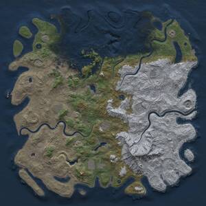 Thumbnail Rust Map: Procedural Map, Size: 5500, Seed: 242853058, 17 Monuments