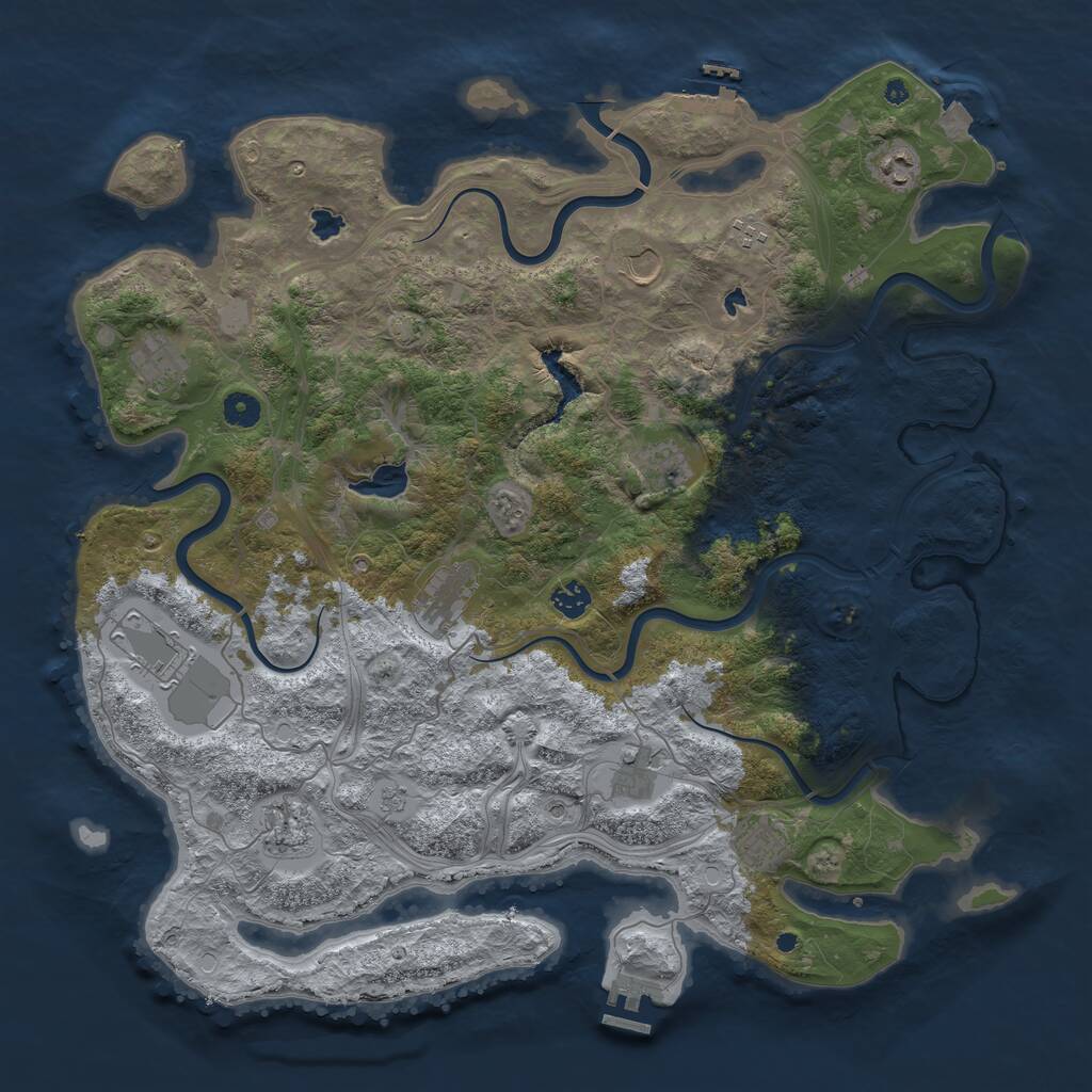 Rust Map: Procedural Map, Size: 4500, Seed: 20250904, 17 Monuments
