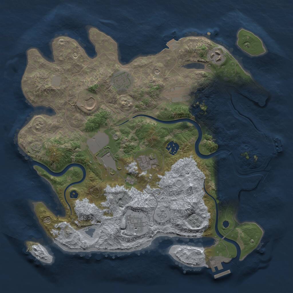 Rust Map: Procedural Map, Size: 3500, Seed: 1478848562, 15 Monuments