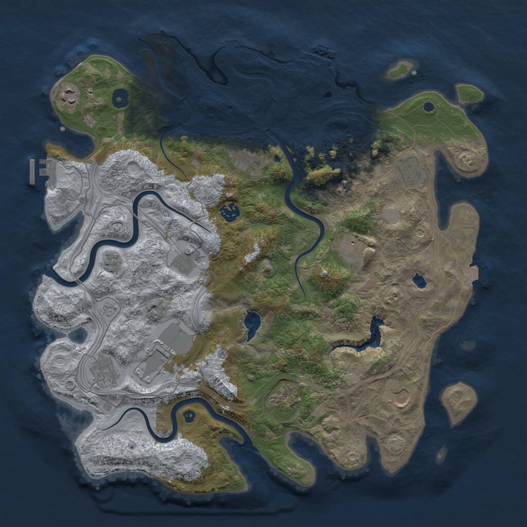 Rust Map: Procedural Map, Size: 4250, Seed: 1735841515, 17 Monuments