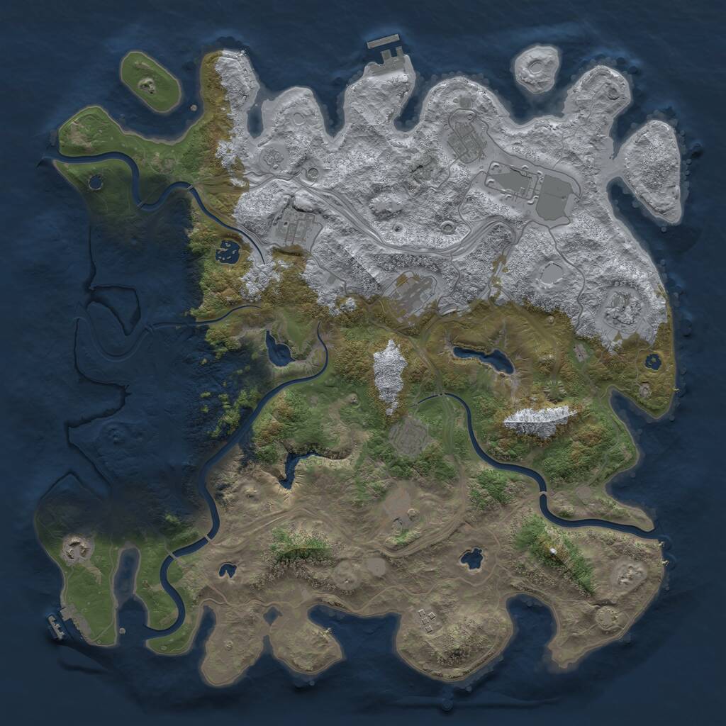 Rust Map: Procedural Map, Size: 4500, Seed: 1779662869, 16 Monuments