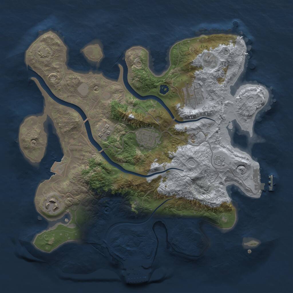 Rust Map: Procedural Map, Size: 3000, Seed: 1539551350, 10 Monuments