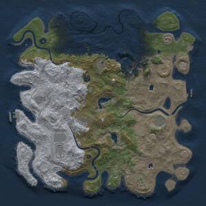 Thumbnail Rust Map: Procedural Map, Size: 4500, Seed: 133603687, 17 Monuments