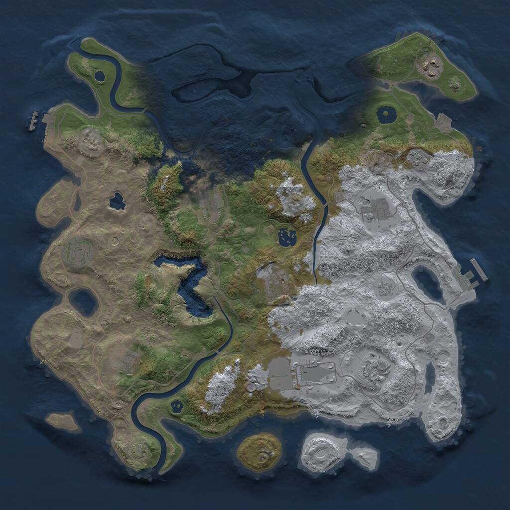Rust Map: Procedural Map, Size: 4000, Seed: 1618744418, 16 Monuments