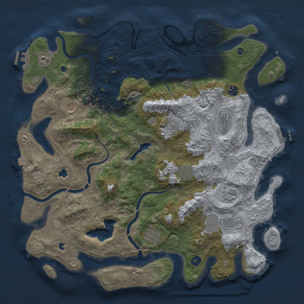 Rust Map: Procedural Map, Size: 4500, Seed: 903340734, 16 Monuments