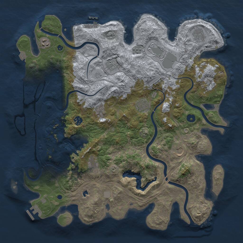 Rust Map: Procedural Map, Size: 4250, Seed: 244762813, 17 Monuments