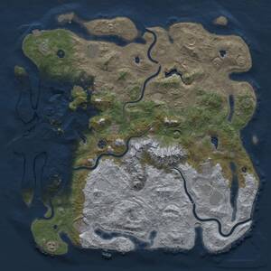 Thumbnail Rust Map: Procedural Map, Size: 5000, Seed: 492198082, 16 Monuments