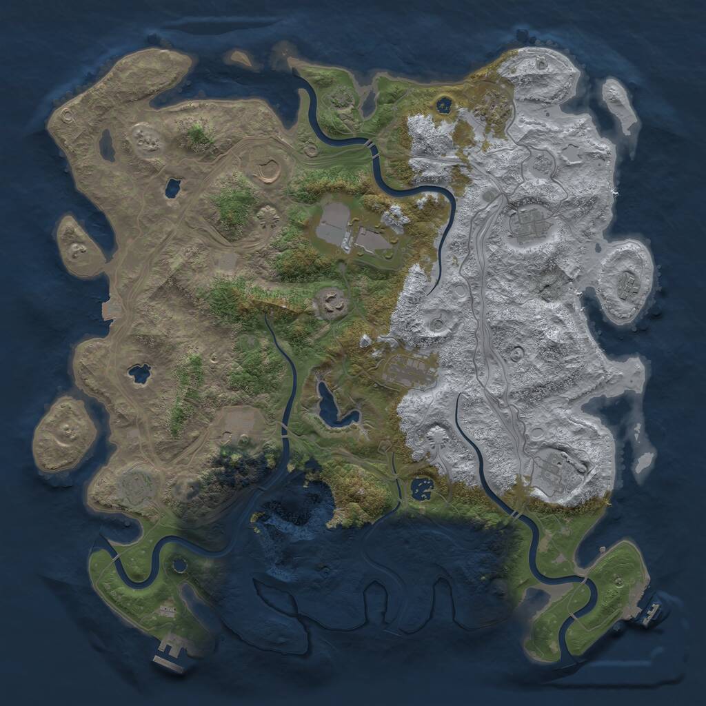 Rust Map: Procedural Map, Size: 4500, Seed: 251568542, 17 Monuments