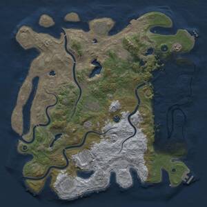 Thumbnail Rust Map: Procedural Map, Size: 4500, Seed: 406936052, 14 Monuments