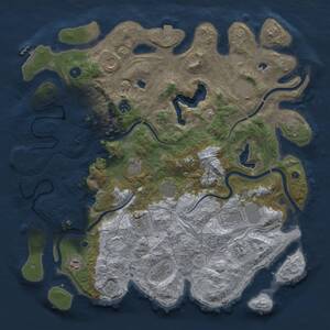 Thumbnail Rust Map: Procedural Map, Size: 4500, Seed: 1679823324, 17 Monuments