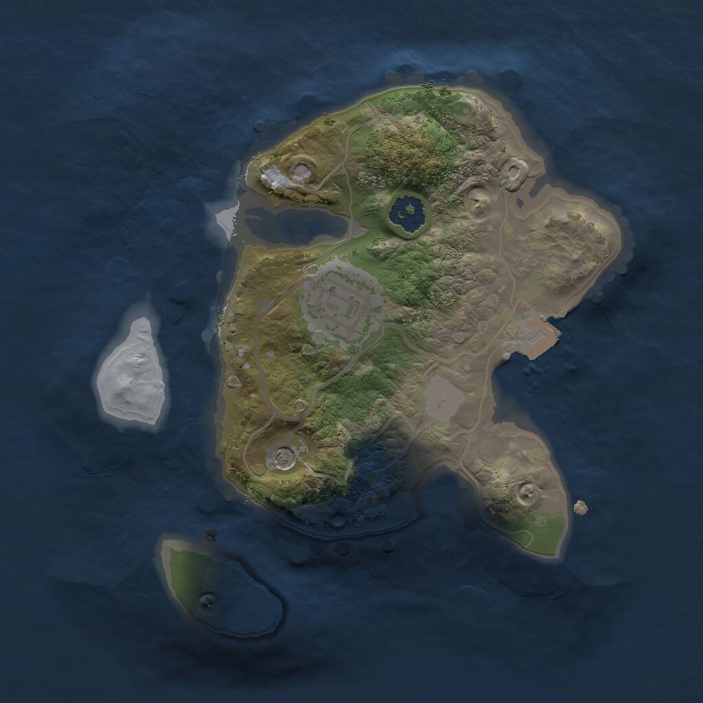 Rust Map: Procedural Map, Size: 2000, Seed: 1673177383, 3 Monuments