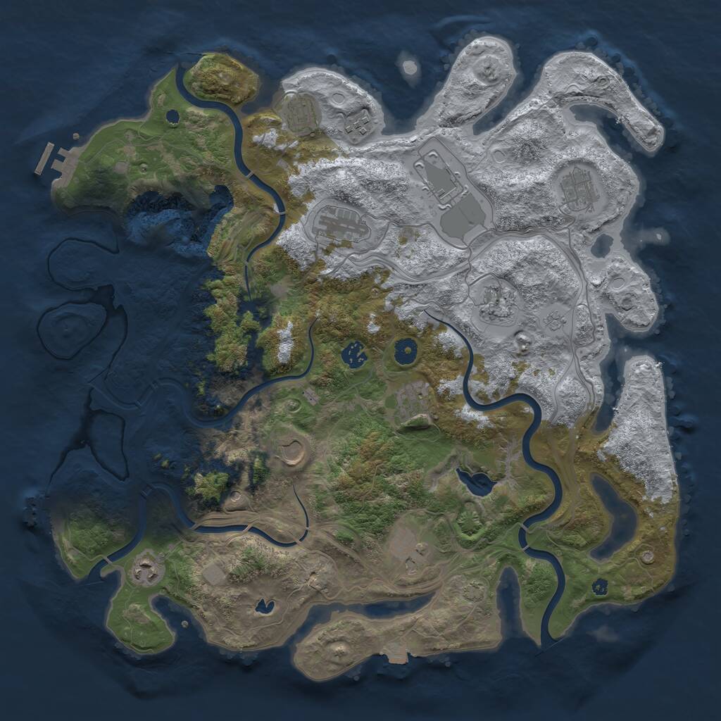 Rust Map: Procedural Map, Size: 4300, Seed: 987773, 17 Monuments