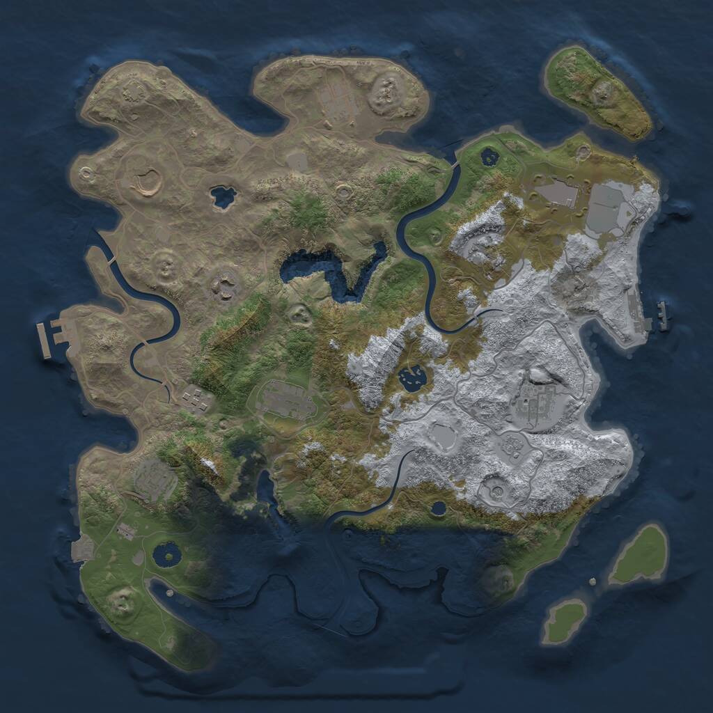 Rust Map: Procedural Map, Size: 4000, Seed: 78542953, 16 Monuments