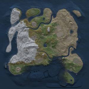 Thumbnail Rust Map: Procedural Map, Size: 3500, Seed: 1371608494, 14 Monuments