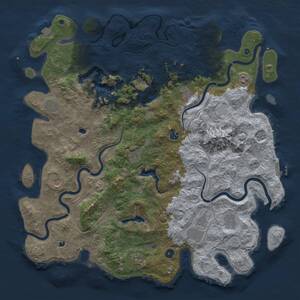 Thumbnail Rust Map: Procedural Map, Size: 5038, Seed: 1157985117, 15 Monuments