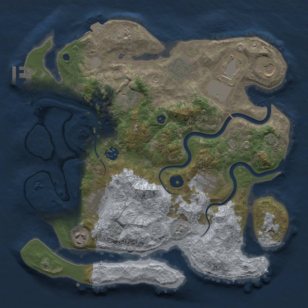 Rust Map: Procedural Map, Size: 3500, Seed: 56562, 14 Monuments